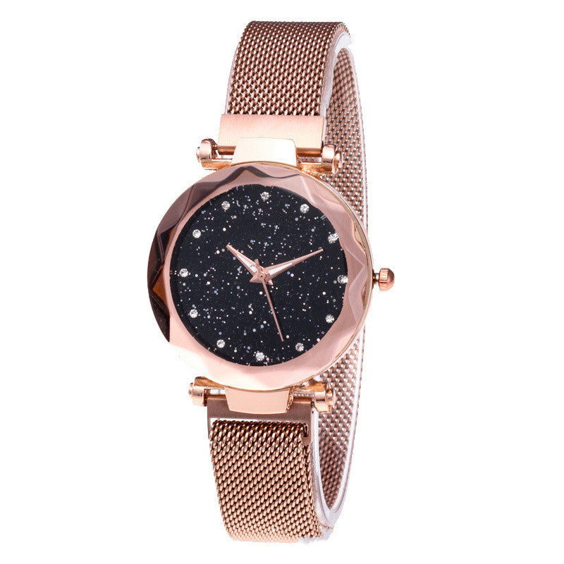 Magnet Stainless Steel Mesh Band Gypsophila Women's Watch