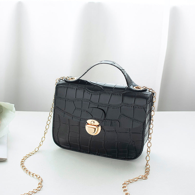 Fashion Crocodile Pattern Small Square Bag Ladies Shoulder Messenger Bag