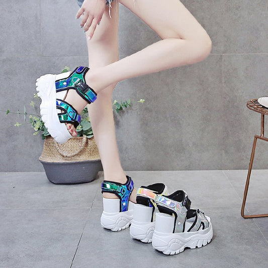 TUINANLE Platform Sandals Muffin Bottom Symphony Chunky Super High Heel Student Increase Summer Beach Shoes Sandalias Mujer
