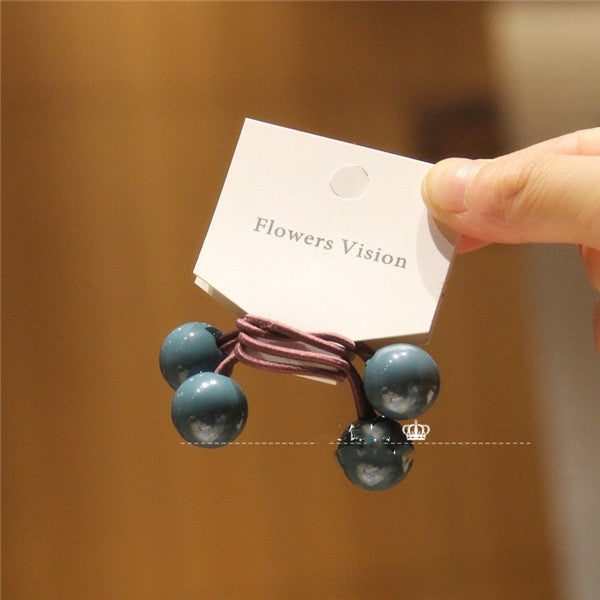 Double-Headed Bead Rubber Band Acrylic Hair Tie