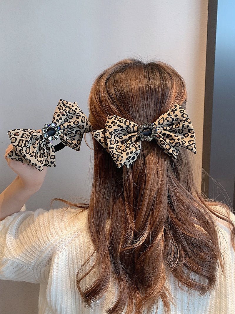 Leopard Print Big Bow Temperament Hair Accessory