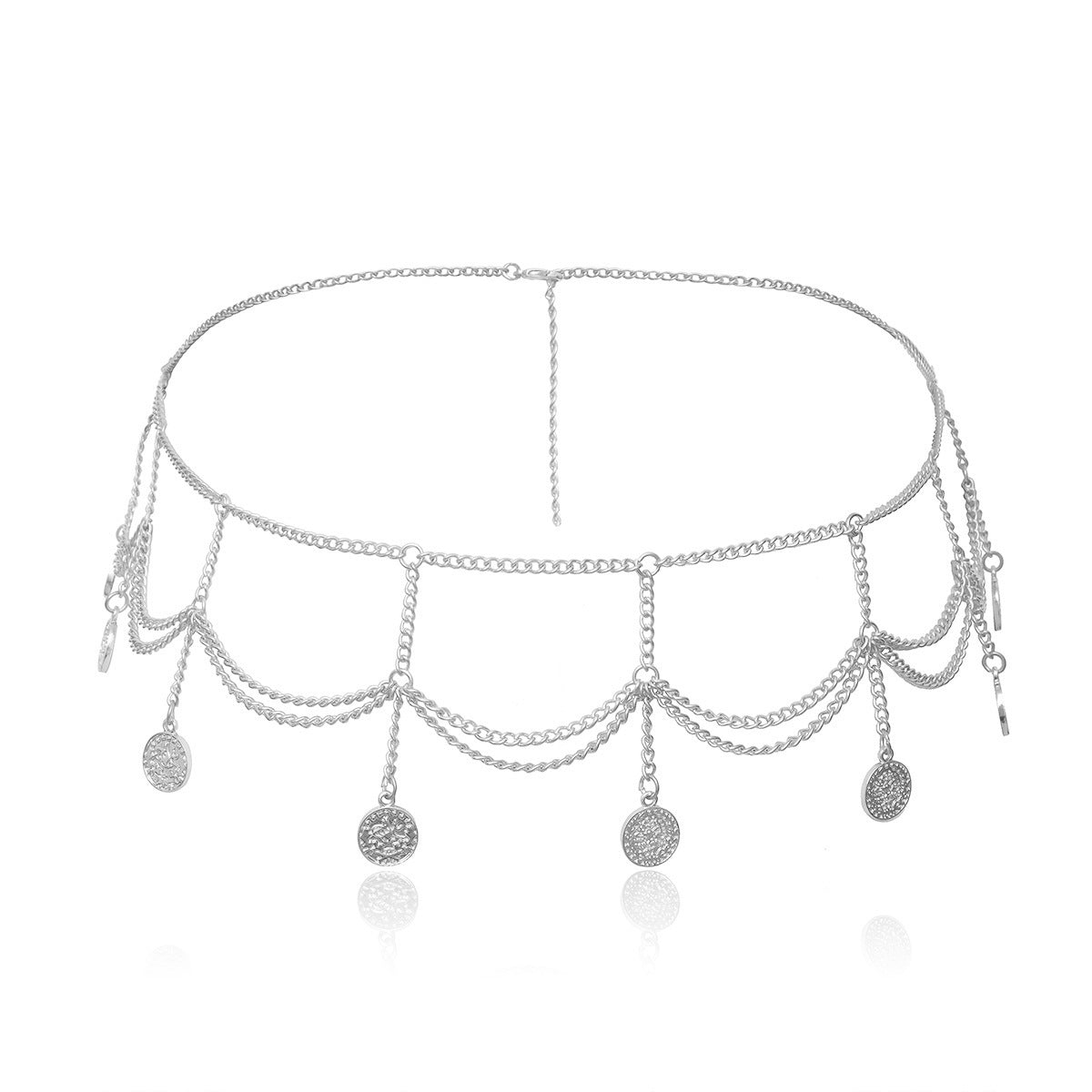 Personality Multi-layer Embossed Coin Tassel Waist Chain