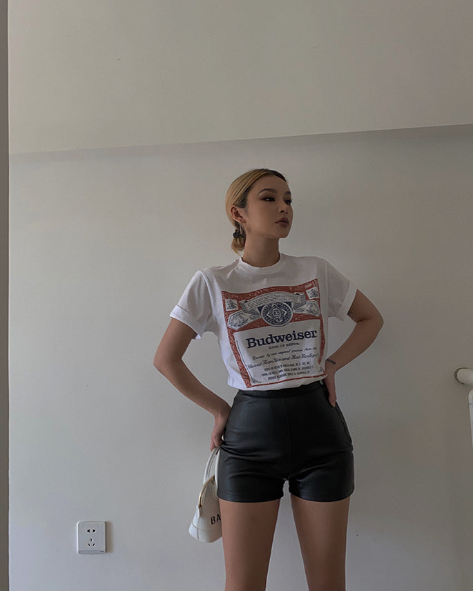 High-Waisted Thin Pants, Wearing Boots And Hot Pants