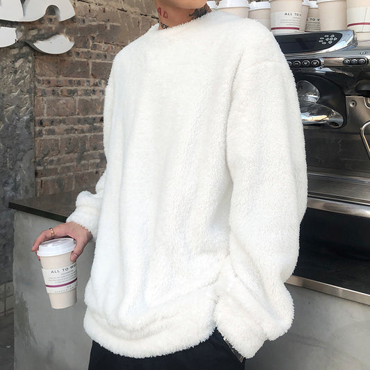 Ny Vinter Polar Fleece Stegt Gade Lammeuldsfrakke