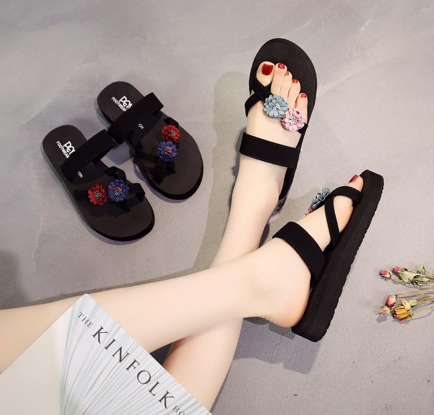 Summer New Ladies Students Wear Flip Flops