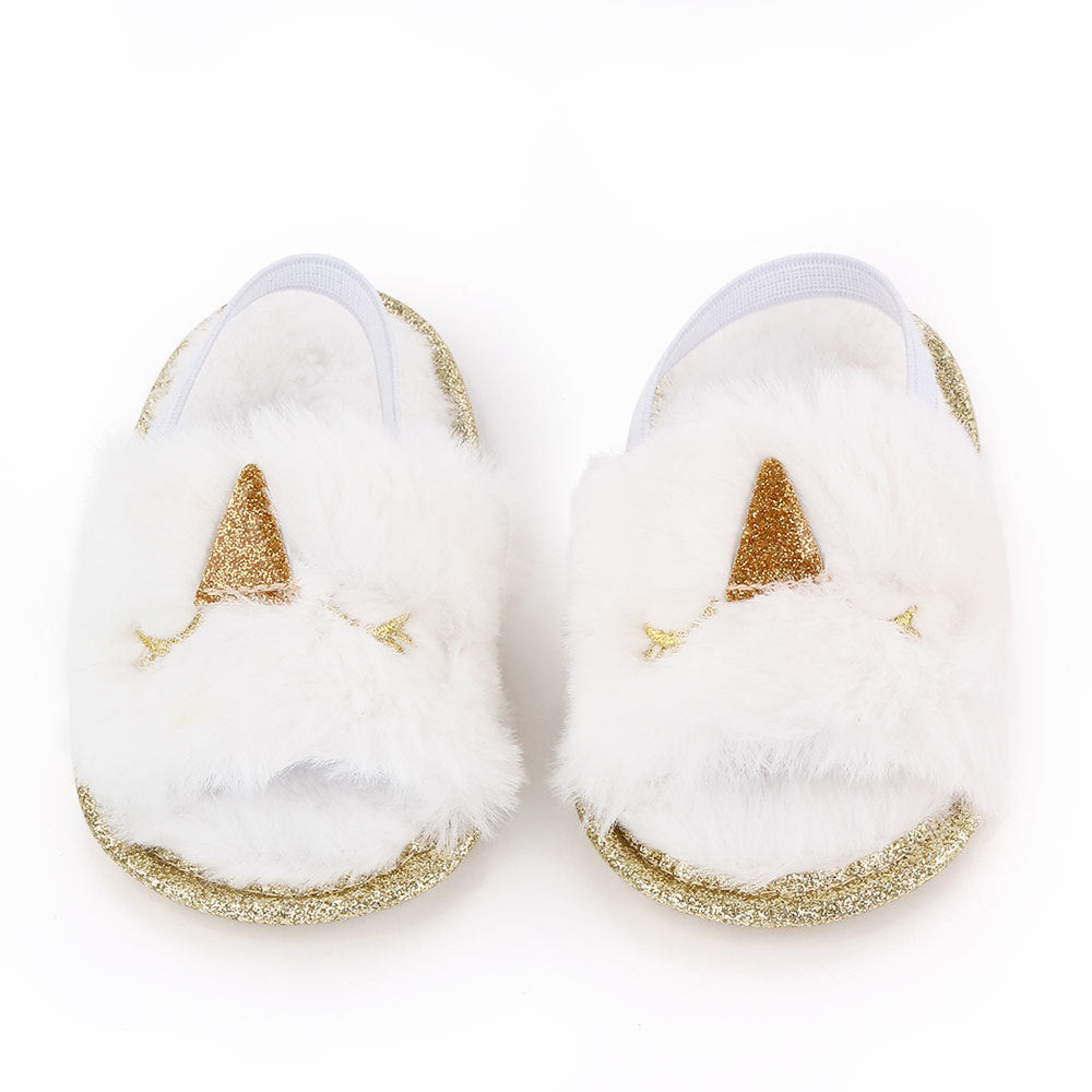 Furry Sandals Indoor Soft-soled Toddler Shoes Baby Shoes