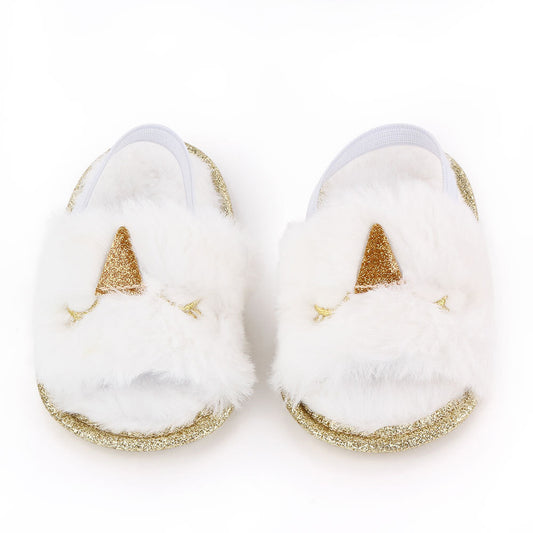 Furry Sandals Indoor Soft-soled Toddler Shoes Baby Shoes