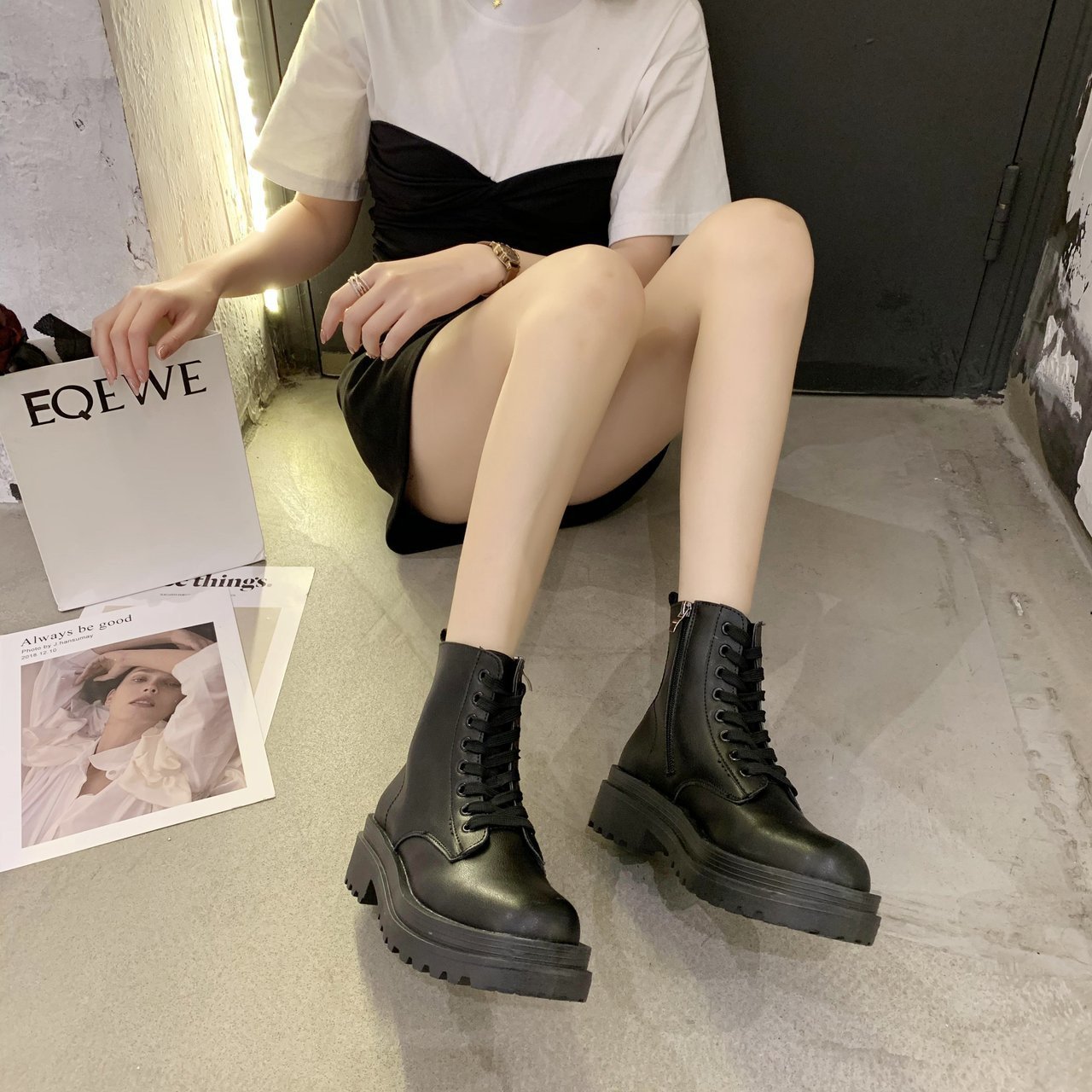 Women's Thick Heel Short Simple Thick-soled Breathable Short Boots