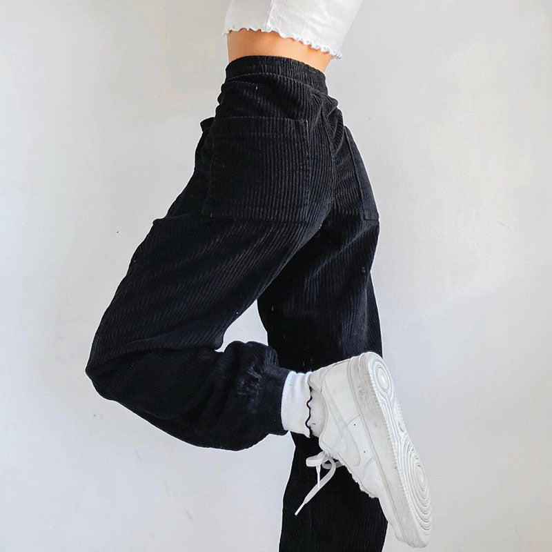 Hong Kong Style Retro Loose Slim Casual Trousers