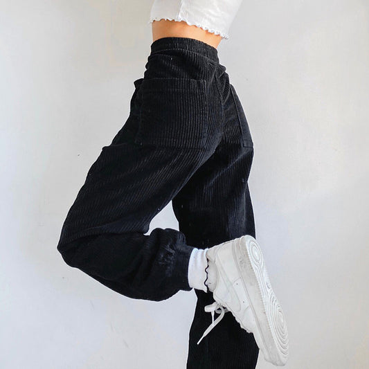 Hong Kong Style Retro Loose Slim Casual Trousers