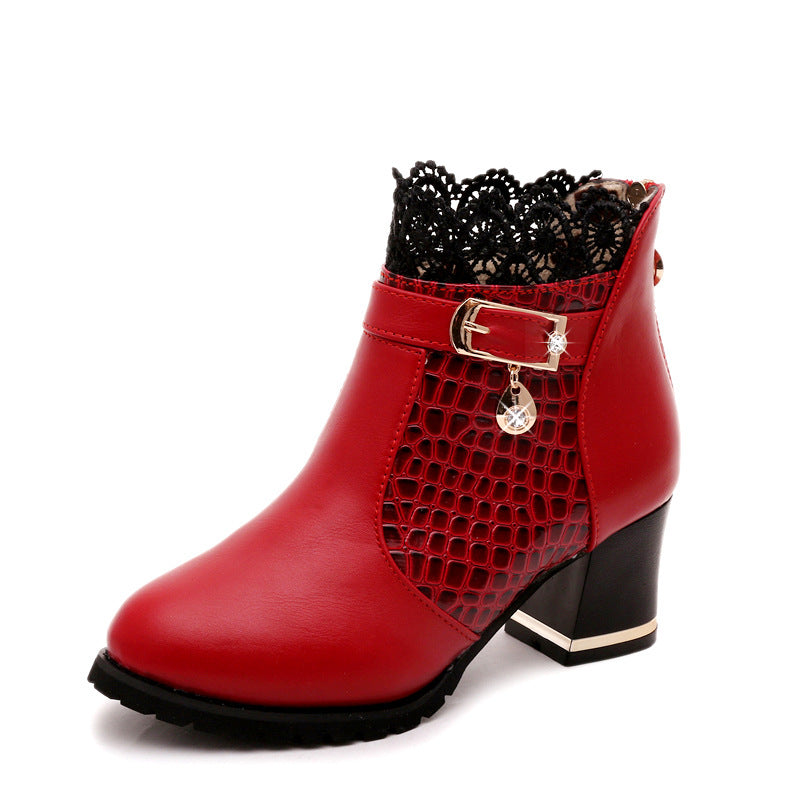 European And American Martin Boots High Heel Women's Short Boots
