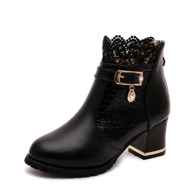 European And American Martin Boots High Heel Women's Short Boots