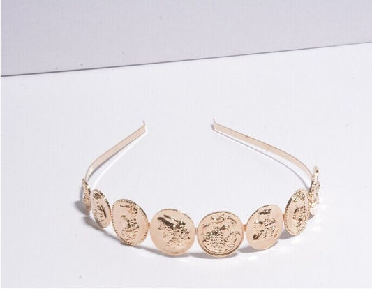 Retro Baroque Style Head Metal Headband Portrait Headband Headwear