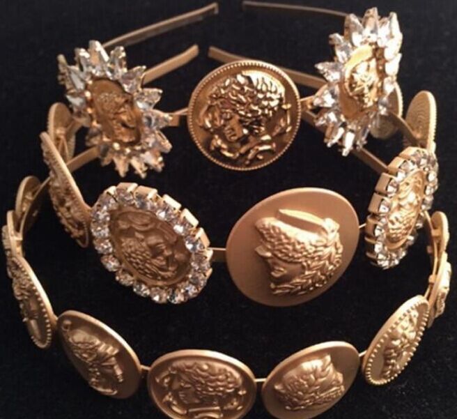 Retro Baroque Style Head Metal Headband Portrait Headband Headwear