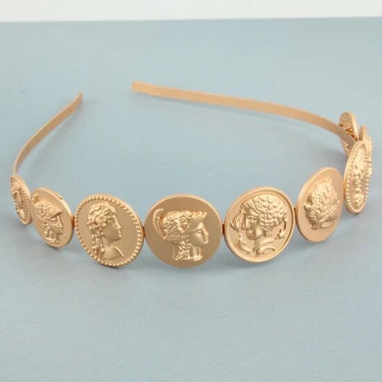 Retro Baroque Style Head Metal Headband Portrait Headband Headwear