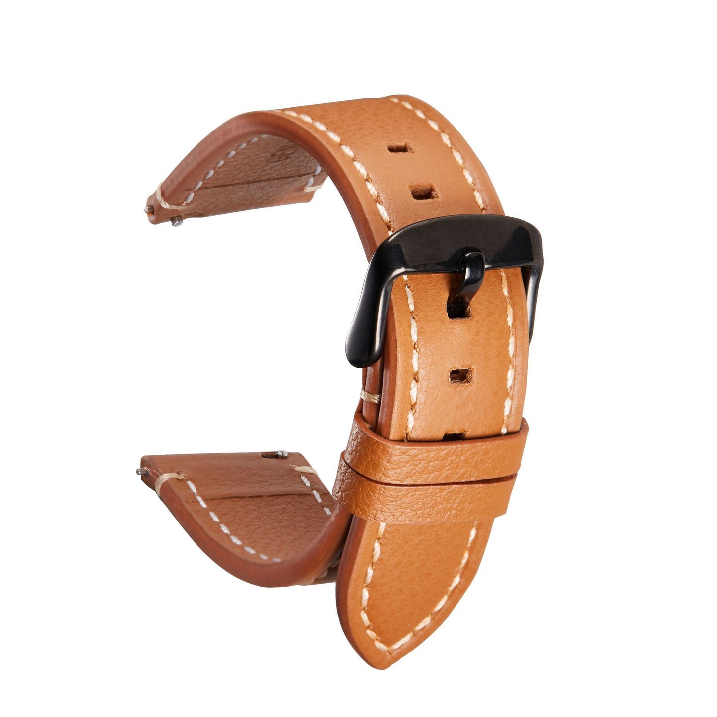 Quick Release Leather Strap Soft Lychee Pattern Watch Strap