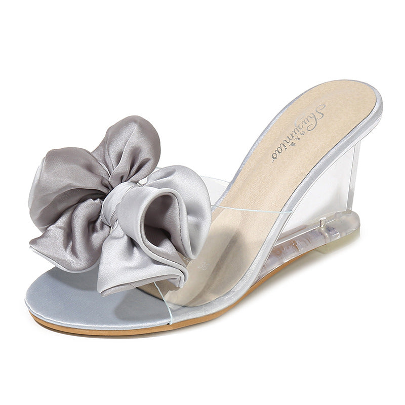 Women's Shoes One Word Buckle Simple Wedge Sandals