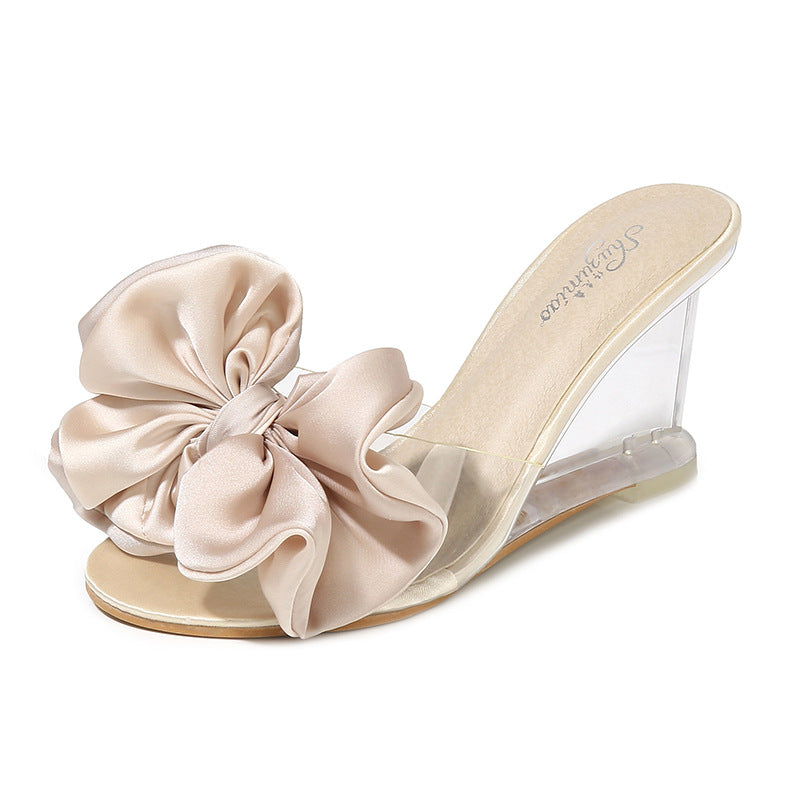 Women's Shoes One Word Buckle Simple Wedge Sandals