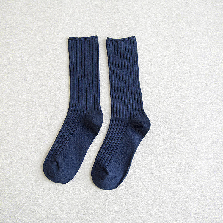 Ladies All-Match Solid Color Breathable Cotton Socks