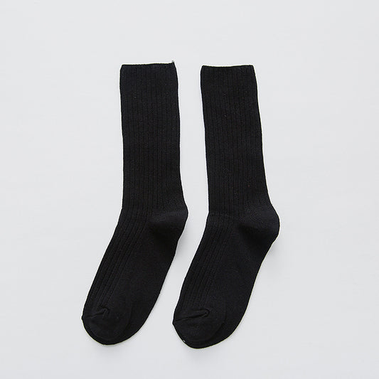 Ladies All-Match Solid Color Breathable Cotton Socks