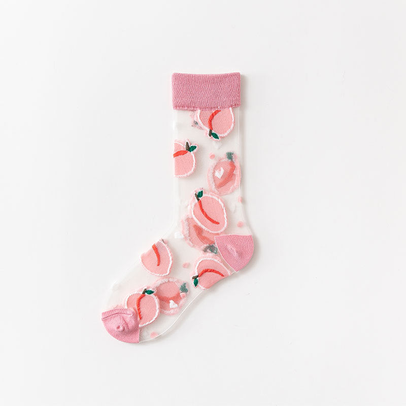 Socks Women's Summer Thin Section In Tube Tide Socks European And American Style Flowers