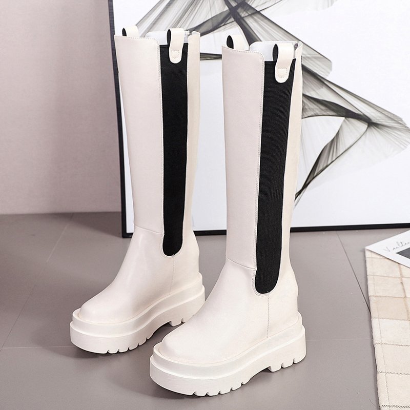 Thick-Soled Heighten All-Match British Style Ins Trend Korean High Boots
