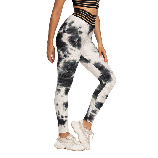 Dame Chunky Tie-Dye Tætsiddende Fitness Yogabukser