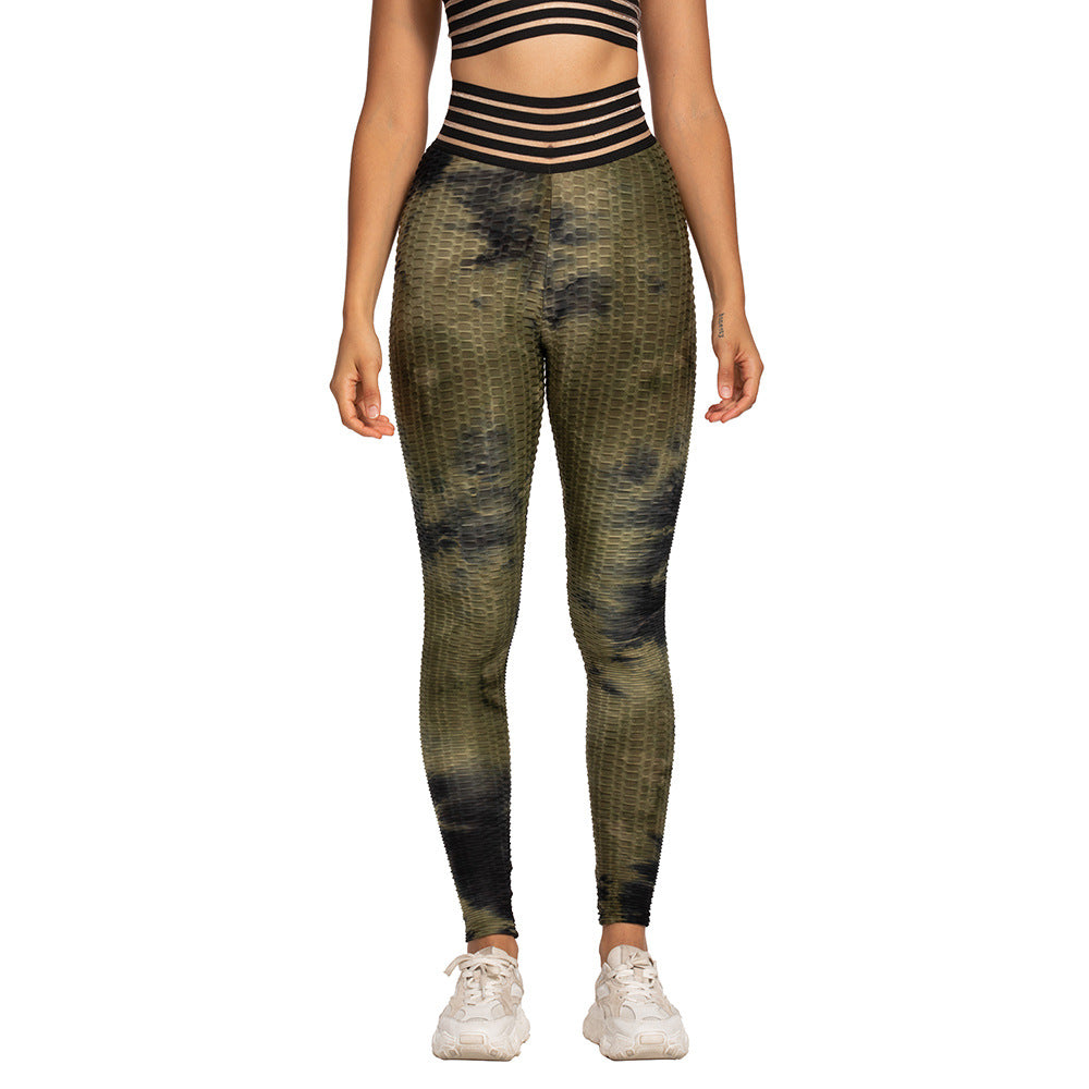 Women's Fashion Thick Tie-Dye Tight Fitness Yoga Pants