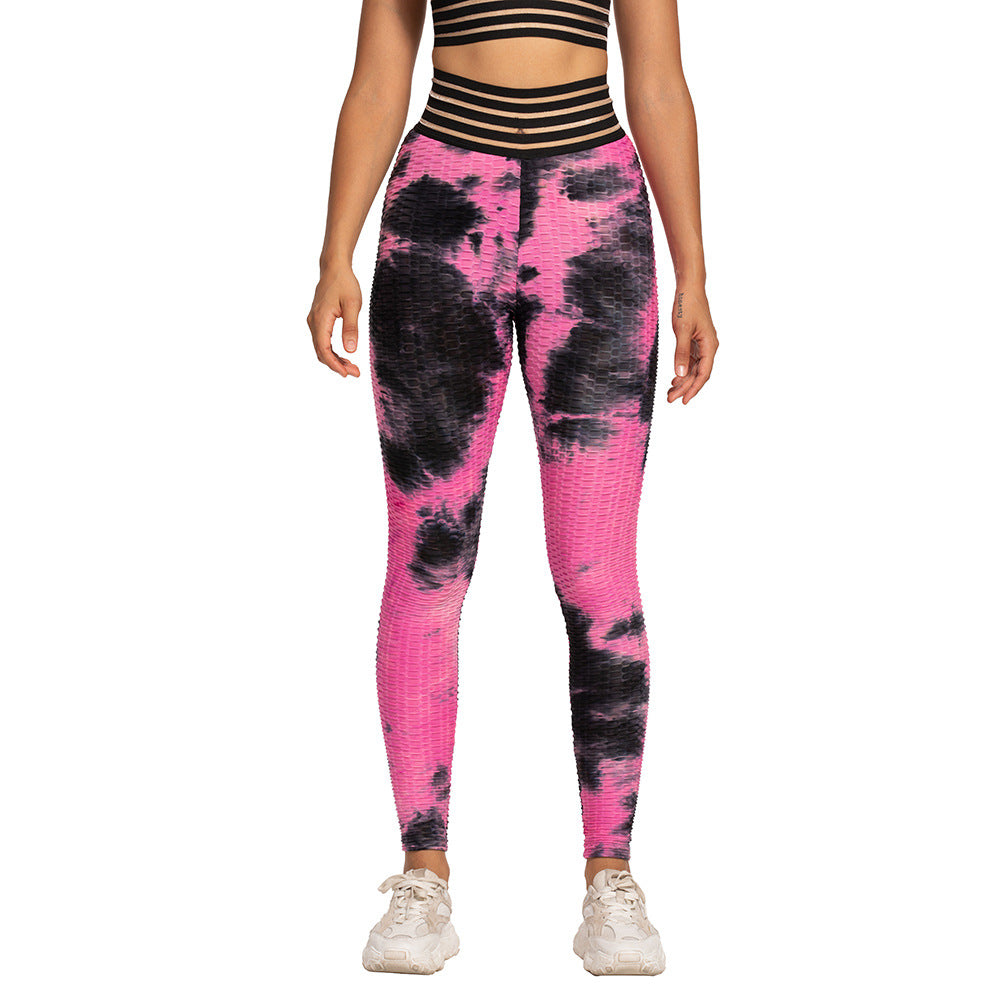 Women's Fashion Thick Tie-Dye Tight Fitness Yoga Pants