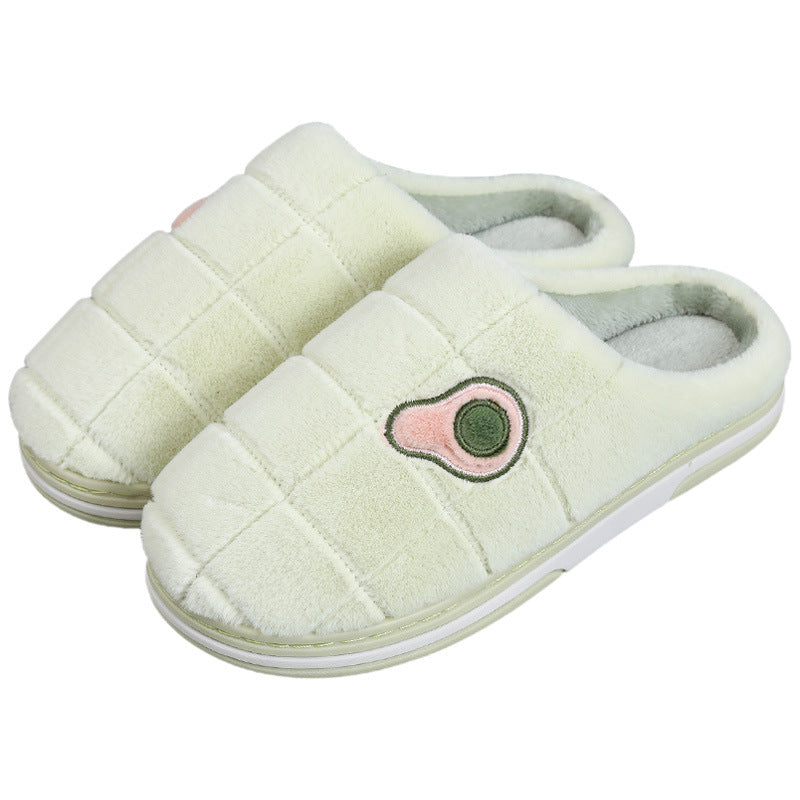Plus Velvet Warm Indoor Non-Slip Avocado Slippers