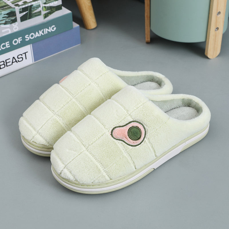 Plus Velvet Warm Indoor Non-Slip Avocado Slippers