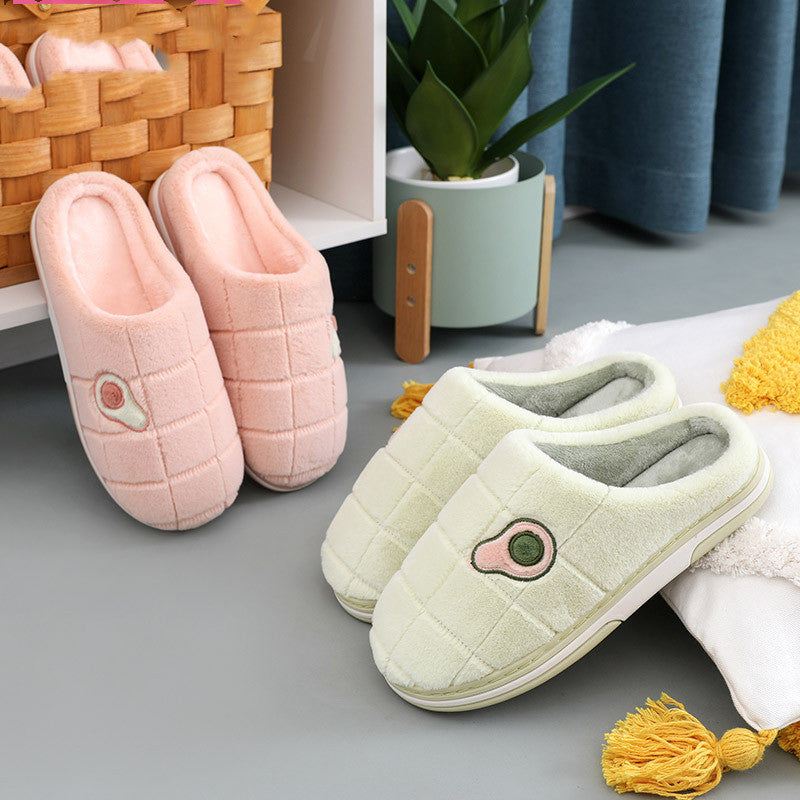 Plus Velvet Warm Indoor Non-Slip Avocado Slippers