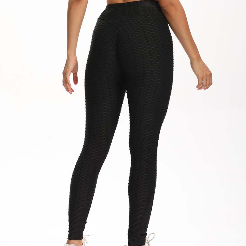 Thick Stitching Mesh Jacquard Cropped Yoga Pants