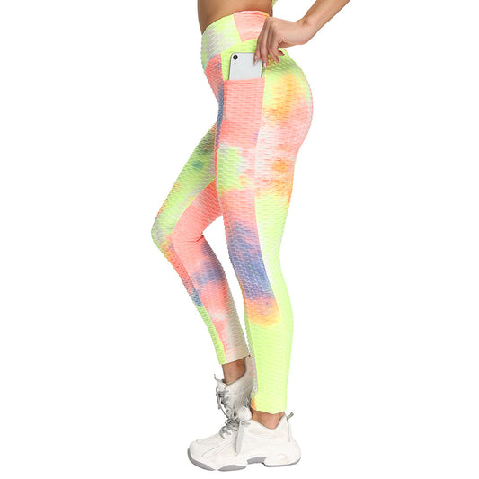 Ink Tie-Dye Jacquard Side Pocket Yoga Pants