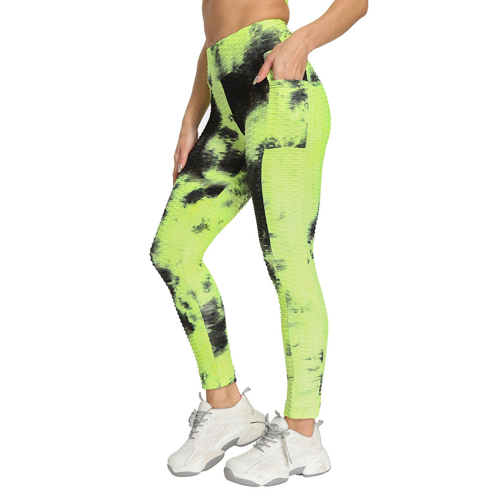 Ink Tie-Dye Jacquard Side Pocket Yoga Pants