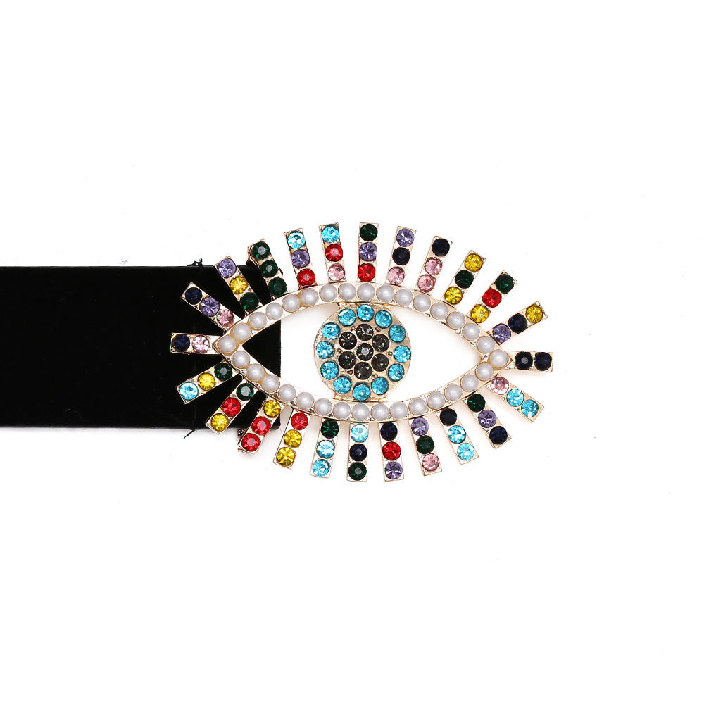 European And American Fancy Diamond Pearl Demon Eye Belt