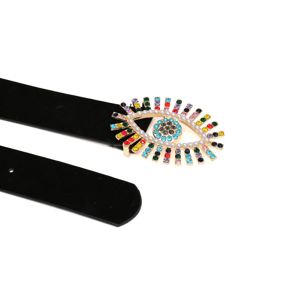 European And American Fancy Diamond Pearl Demon Eye Belt