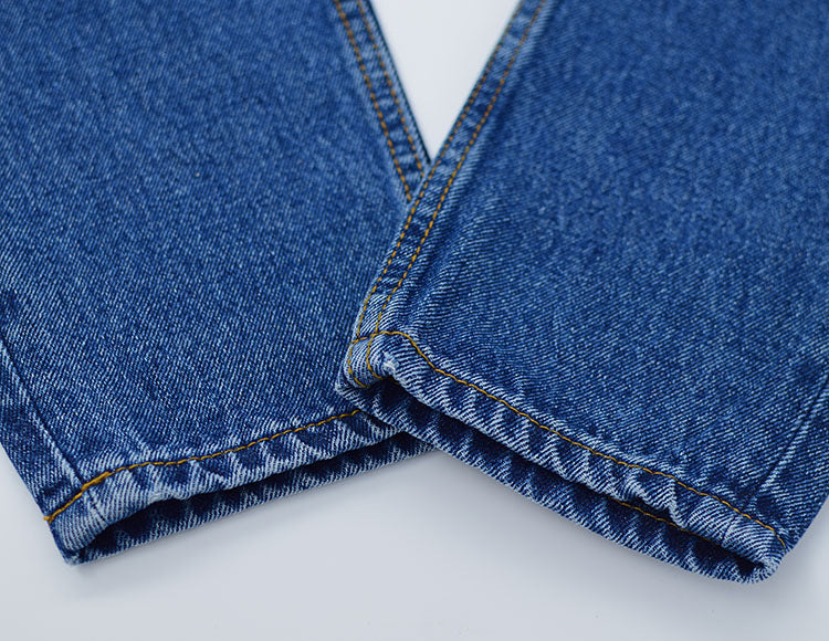 New High-waisted Loose Straight-leg Denim Cropped Trousers