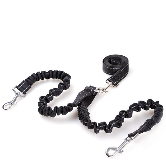 Double Headed Dog Pull Rope Retractable Dog Leash