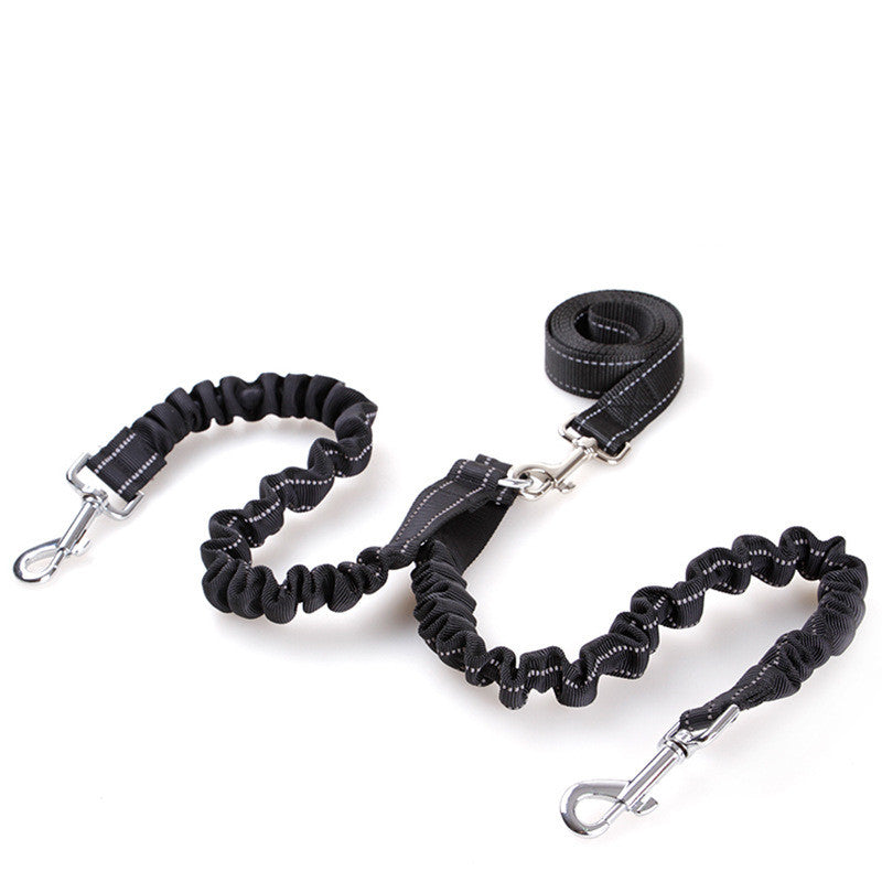 Double Headed Dog Pull Rope Retractable Dog Leash