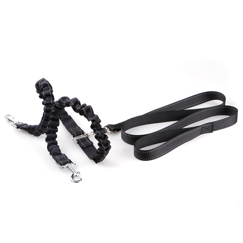Double Headed Dog Pull Rope Retractable Dog Leash