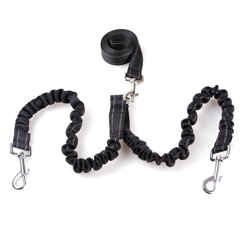 Double Headed Dog Pull Rope Retractable Dog Leash