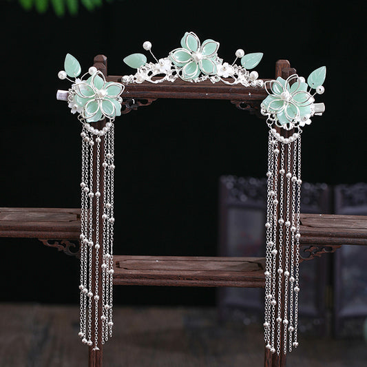 New Hanfu Hair Crown Antique Hairpin Headdress Set