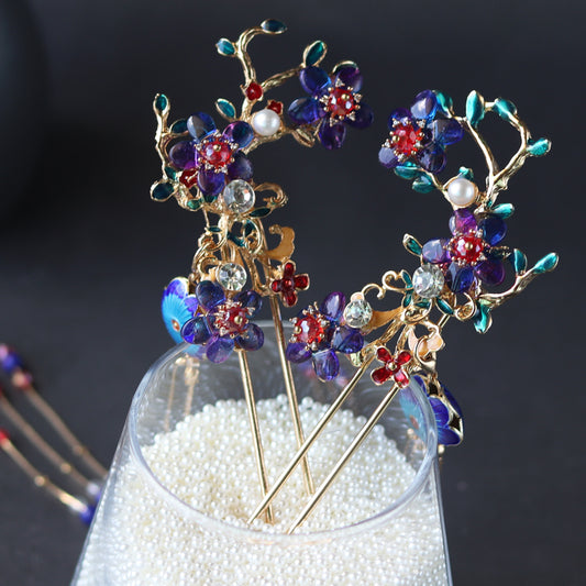 Hanfu Headdress Full Set of Hairpins Ancient Wind Stepping Hair Crown