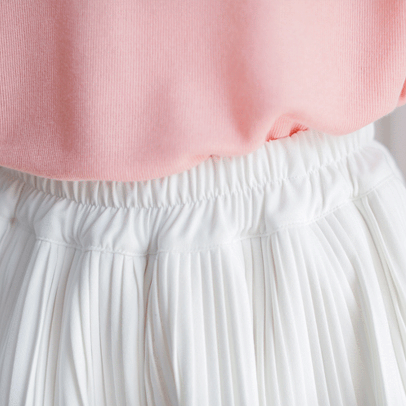 match A-line Half-length Pleated Puff Skirt Pants
