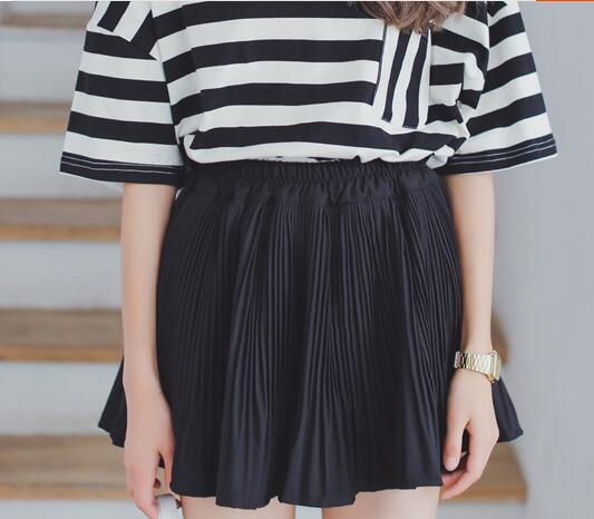match A-line Half-length Pleated Puff Skirt Pants