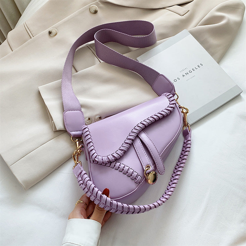 Fashion Texture Messenger Bag Ladies All Match Saddle Bag