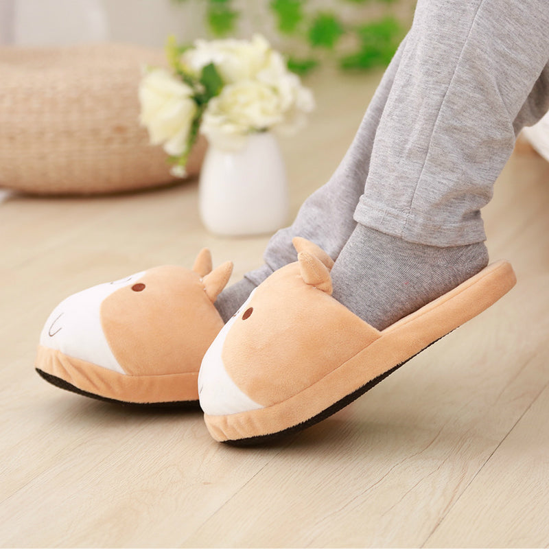 Winter Indoor Thickened Warmth Corgi Cotton Slippers