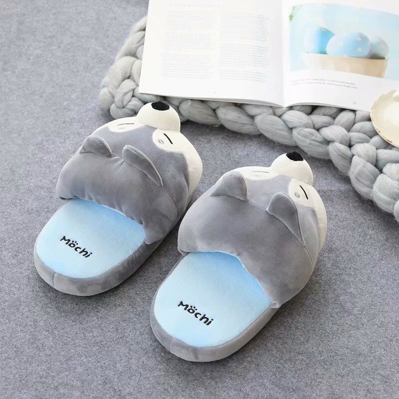 Cute Shiba Inu Cute Husky Cartoon Cotton Slippers