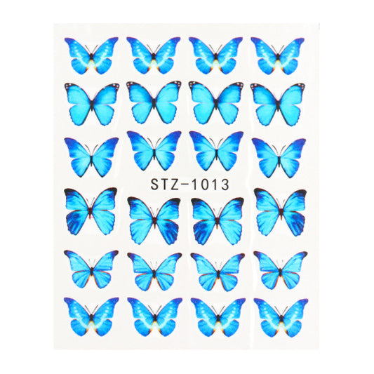 Vintage Watercolor Big Butterfly Net Red Nail Watermark Sticker